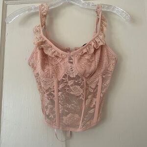 Love J Lace Bustier in Soft Pink